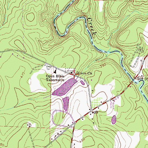 Topographic Map of Stackler Lake Dam, GA