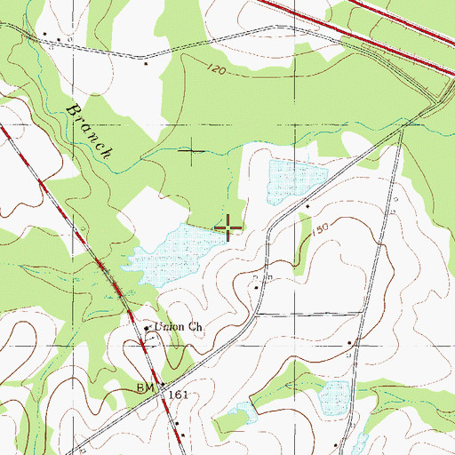 Topographic Map of Delmus Rushing Lake Dam, GA