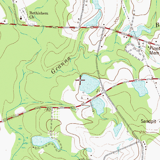 Topographic Map of Mallard Pond Dam, GA
