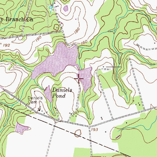 Topographic Map of East Daniels Pond Dam, GA