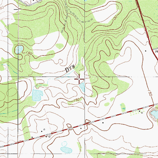 Topographic Map of Borken Pond Dam, GA