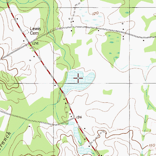 Topographic Map of Lewis Pond, GA
