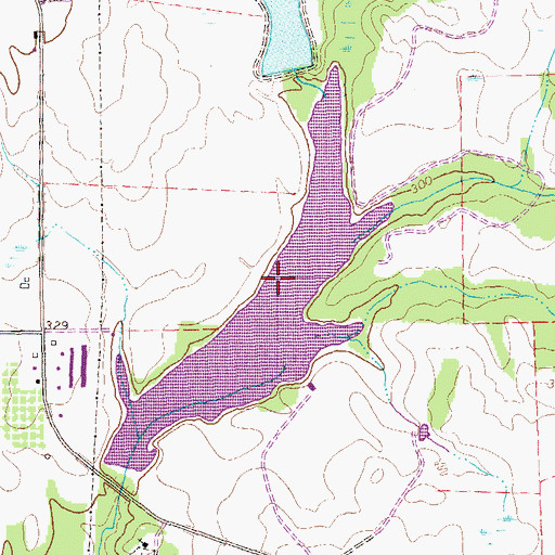 Topographic Map of Powell Dairy Farm Lake, GA