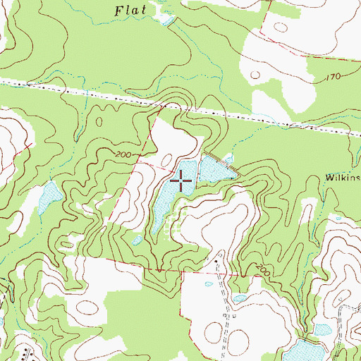 Topographic Map of Harris Lake, GA