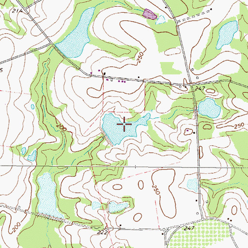 Topographic Map of Callaway Pond, GA