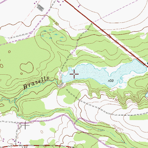 Topographic Map of Winge Lake, GA