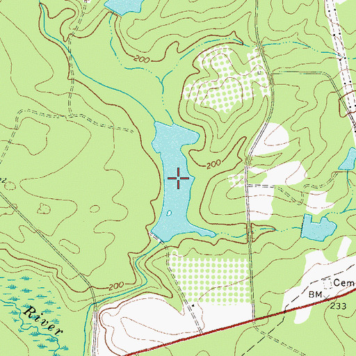 Topographic Map of Youngblood Lake South, GA