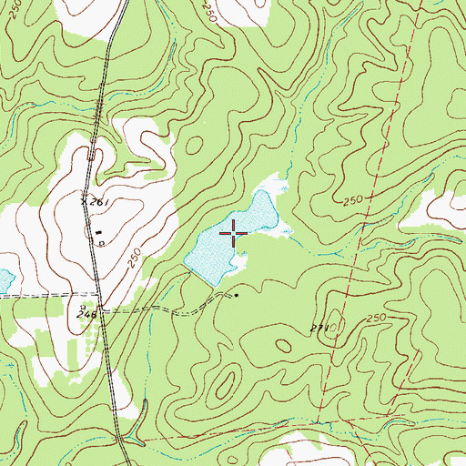 Topographic Map of Rountree Lake, GA
