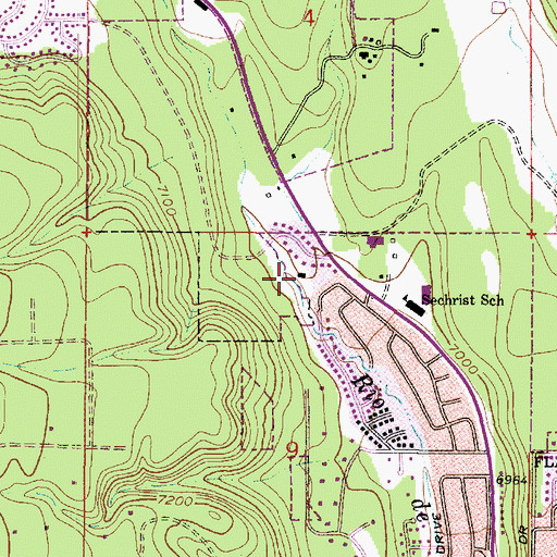 Topographic Map of Schultz Creek, AZ