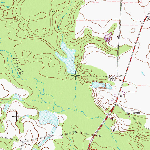 Topographic Map of Cartee Lake Dam, GA