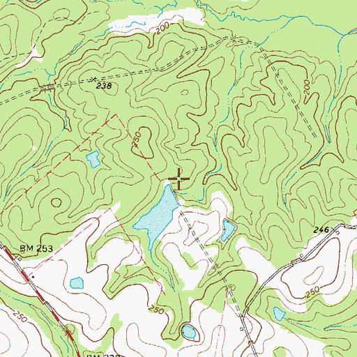 Topographic Map of Lewis Lake Dam, GA