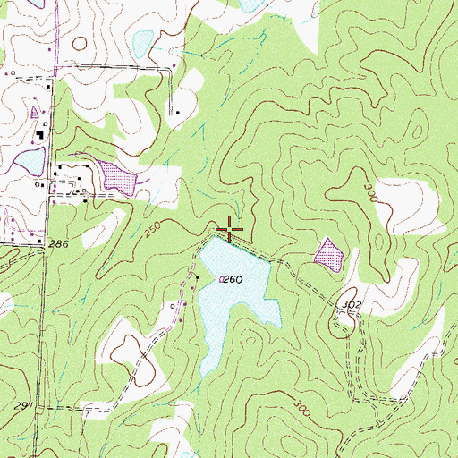 Topographic Map of Tuggle Lake Dam, GA