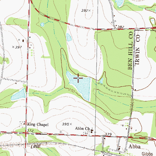 Topographic Map of Luke Lake, GA