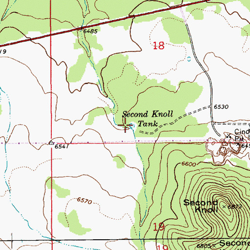 Topographic Map of Second Knoll Tank, AZ