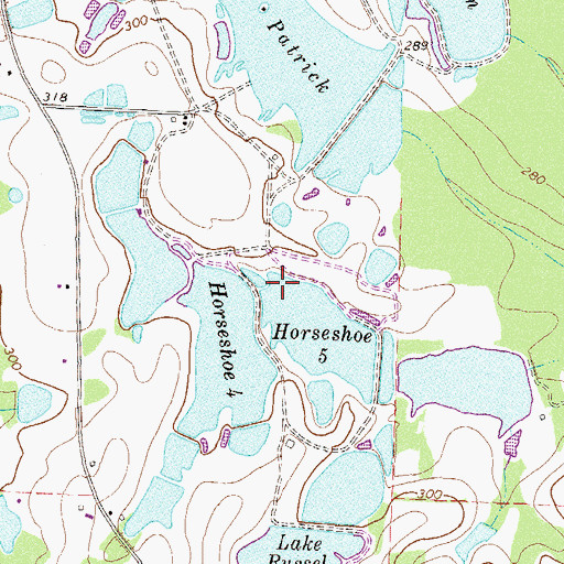 Topographic Map of Horseshoe A Lake, GA