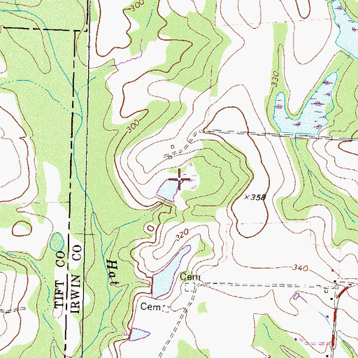 Topographic Map of Lathon Lake, GA