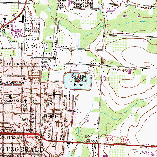 Topographic Map of City of Fitzgerald Northeast Pond, GA