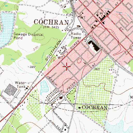 Topographic Map of Church of God, GA