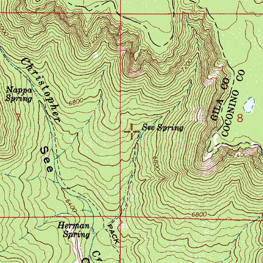 Topographic Map of See Spring, AZ