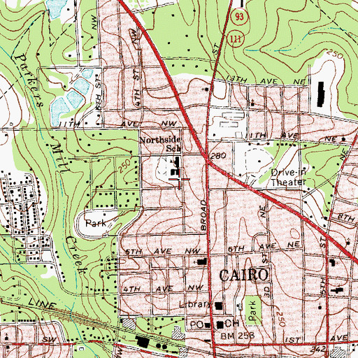 Topographic Map of Grace Episcopal Church (historical), GA