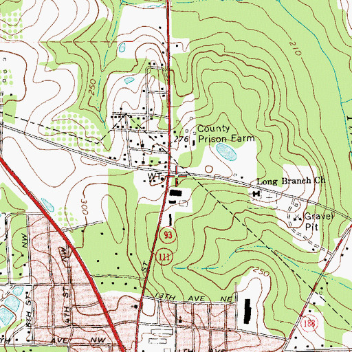 Topographic Map of Hilltop Baptist Church, GA