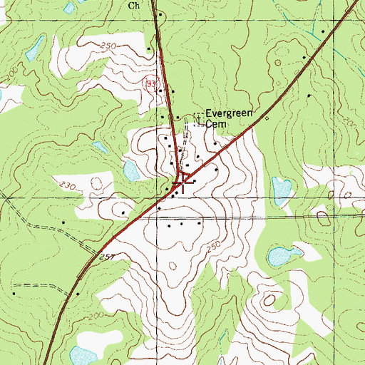 Topographic Map of Moncrief, GA