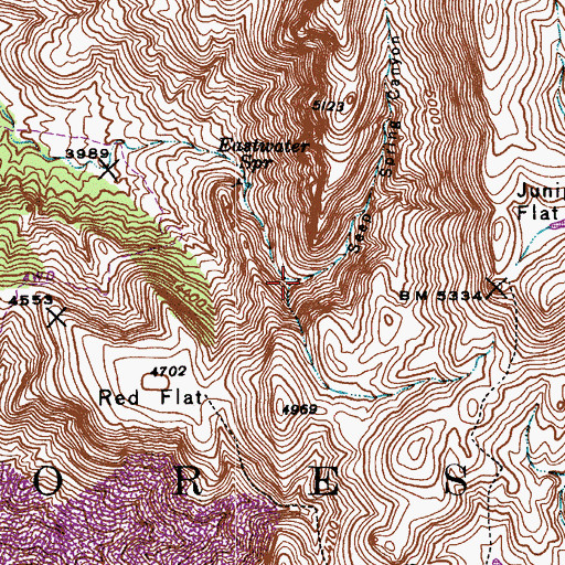 Topographic Map of Seep Spring Canyon, AZ
