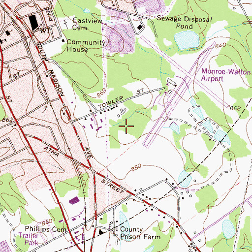 Topographic Map of Dennis Coker City Park, GA