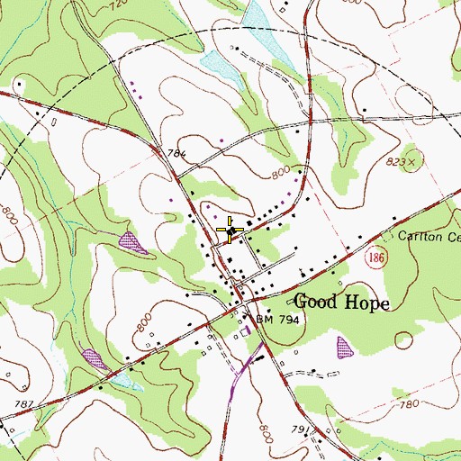 Topographic Map of Good Hope School (historical), GA
