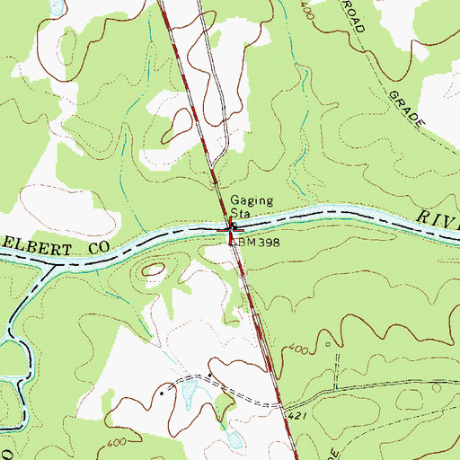 Topographic Map of Bells Bridge, GA