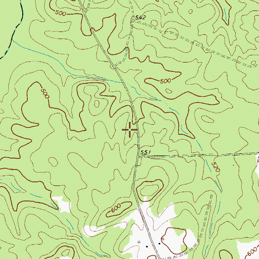Topographic Map of Fairy Ridge Mine, GA