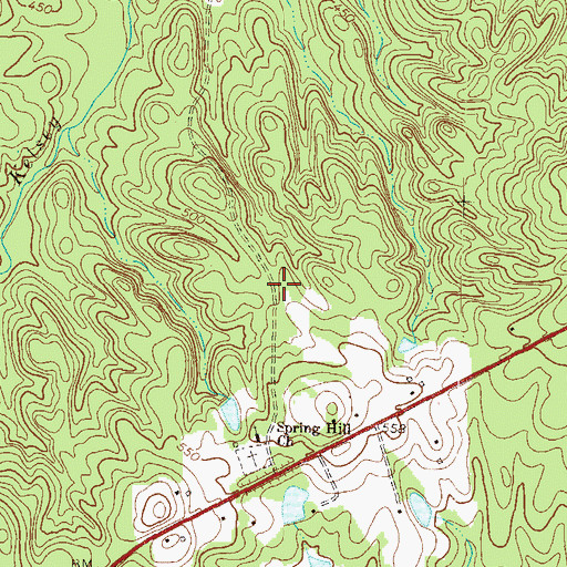 Topographic Map of Cloud Cemetery, GA