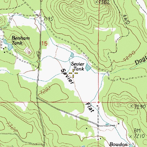 Topographic Map of Sevier Flat, AZ