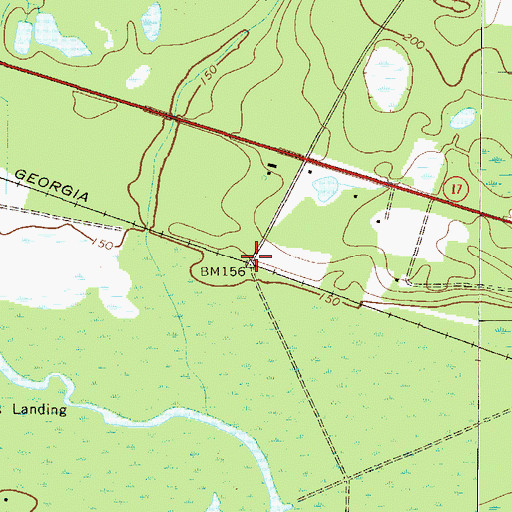 Topographic Map of Cushingville (historical), GA