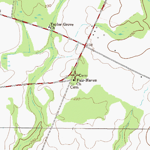Topographic Map of Fairhaven School (historical), GA