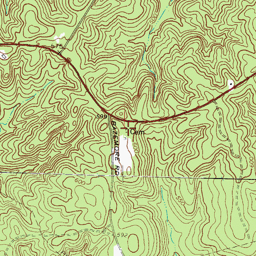 Topographic Map of Bazemore Cemetery, GA