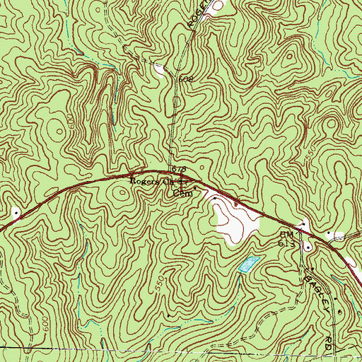 Topographic Map of Rogers Cemetery, GA