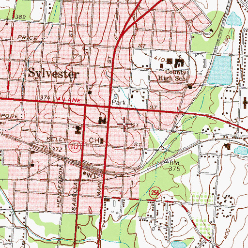Topographic Map of First Presbyterian Church, GA
