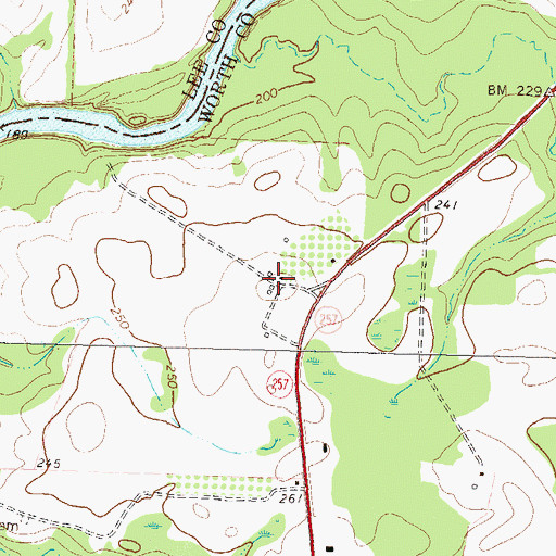 Topographic Map of Pindertown (historical), GA