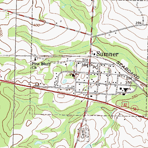 Topographic Map of Sumner Missionary Baptist Church, GA