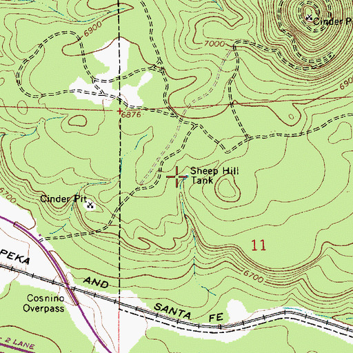 Topographic Map of Sheep Hill Tank, AZ