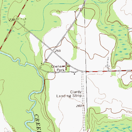 Topographic Map of Chehaw Indian Monument, GA