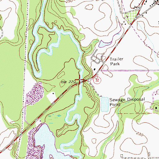 Topographic Map of Jackson Bridge, GA