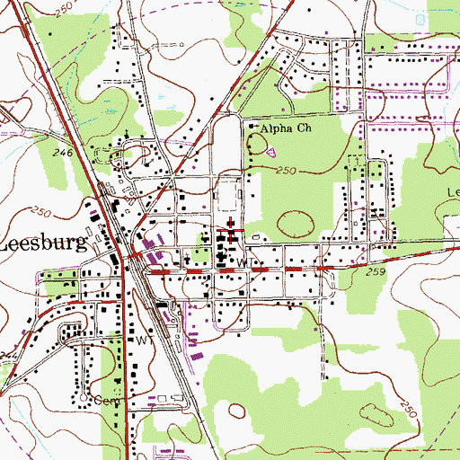 Topographic Map of Lee County Elementary School, GA