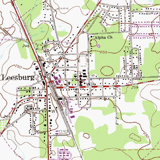 Topographic Map of Lee County High School, GA
