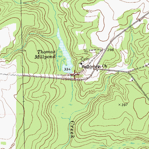 Topographic Map of Davison Mill, GA