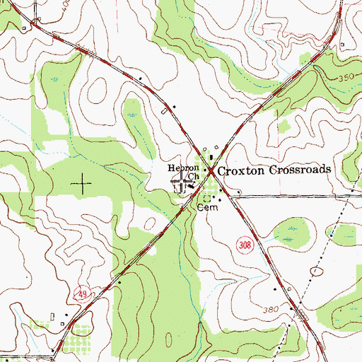 Topographic Map of Hebron Cemetery, GA