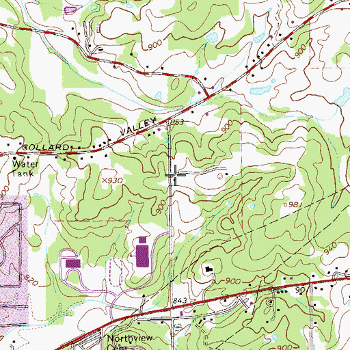 Topographic Map of Eastview Church, GA