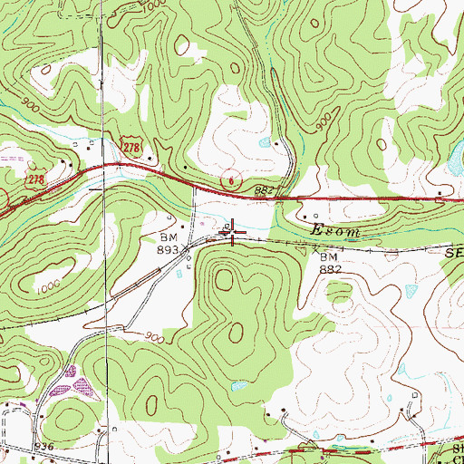 Topographic Map of Greenway (historical), GA