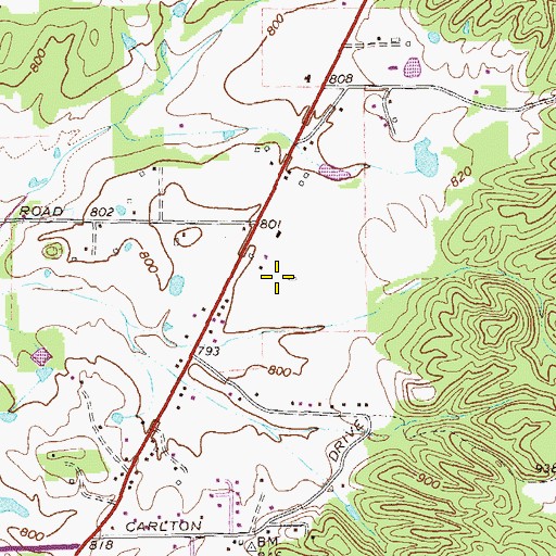 Topographic Map of Rockmart High School, GA